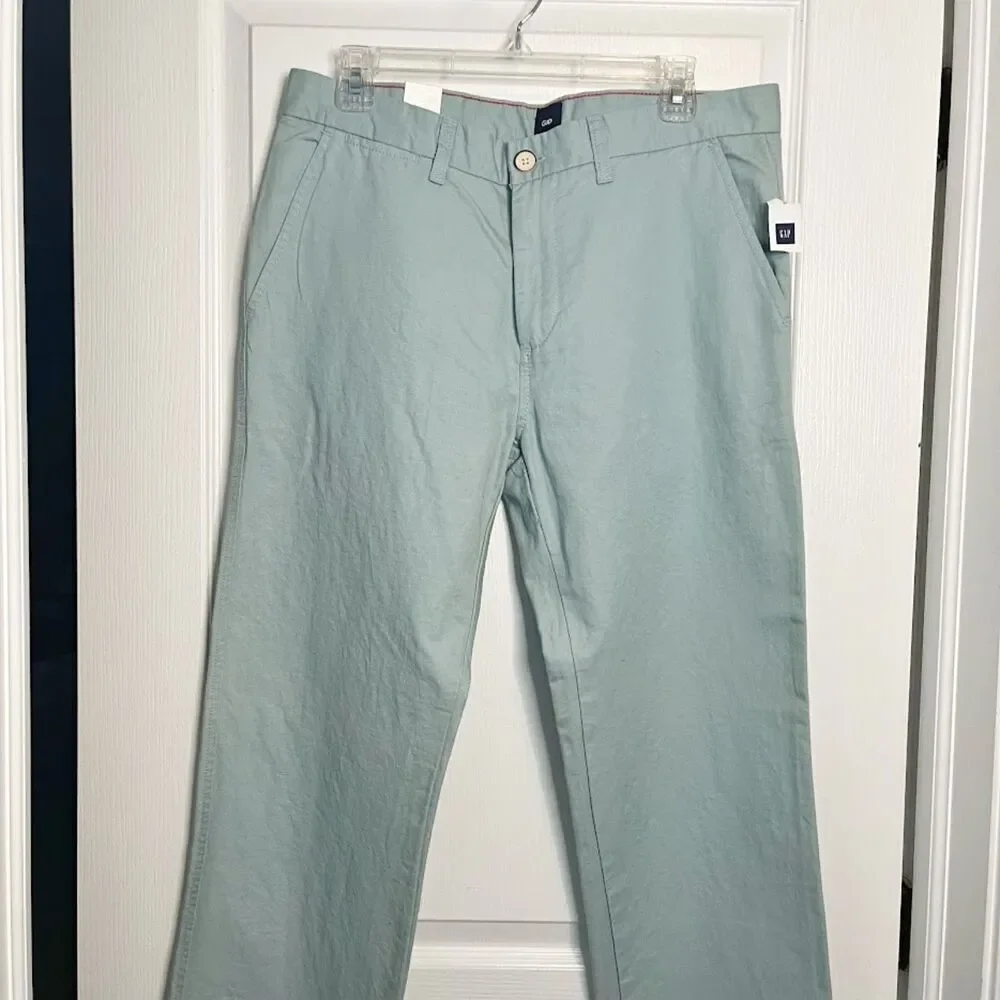 Gap Outlet NWT Slub High Rise Linen/Cotton Pocket Relaxed Fit Khaki Chino Pants